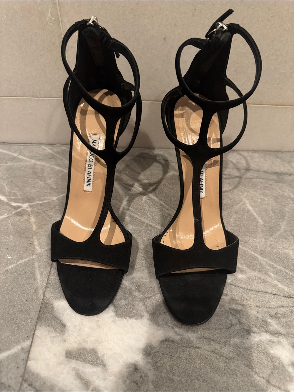 Manolo Blahnik suede heel